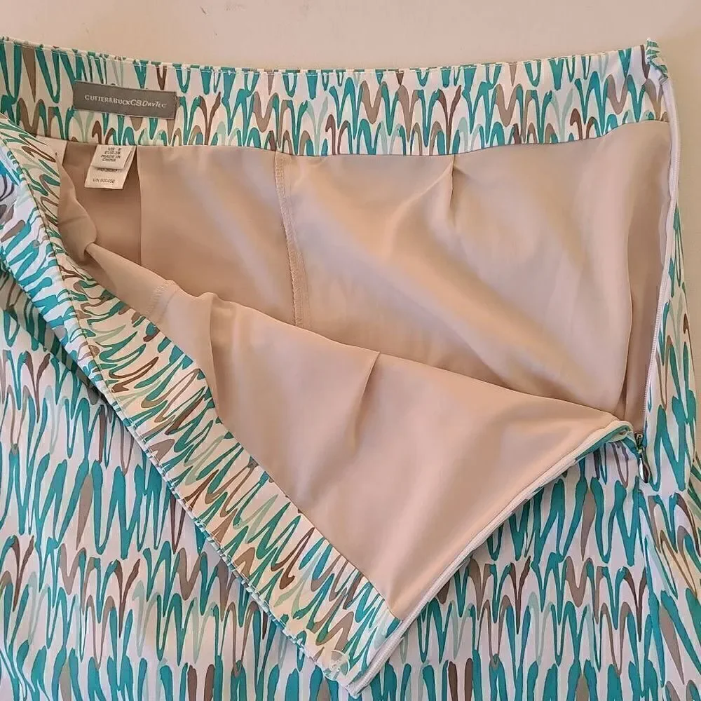 Cutter & Buck Womens CB Dry Tec Print Golf Skort Size 8
